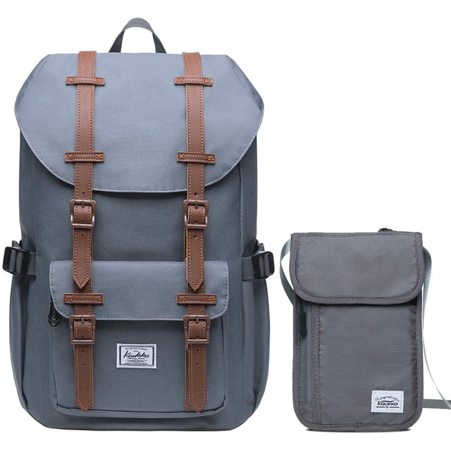 KAUKKO Laptop Outdoor Backpack, Traveling Rucksack Fits 15.6 Inch Laptop(5-7-Grey(2PC))