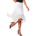 thumbnail image 4 of INSPIRE CHIC Women's Halloween Asymmetrical High Waisted Ruched Flowy Mesh Midi Skirts L White, 4 of 6