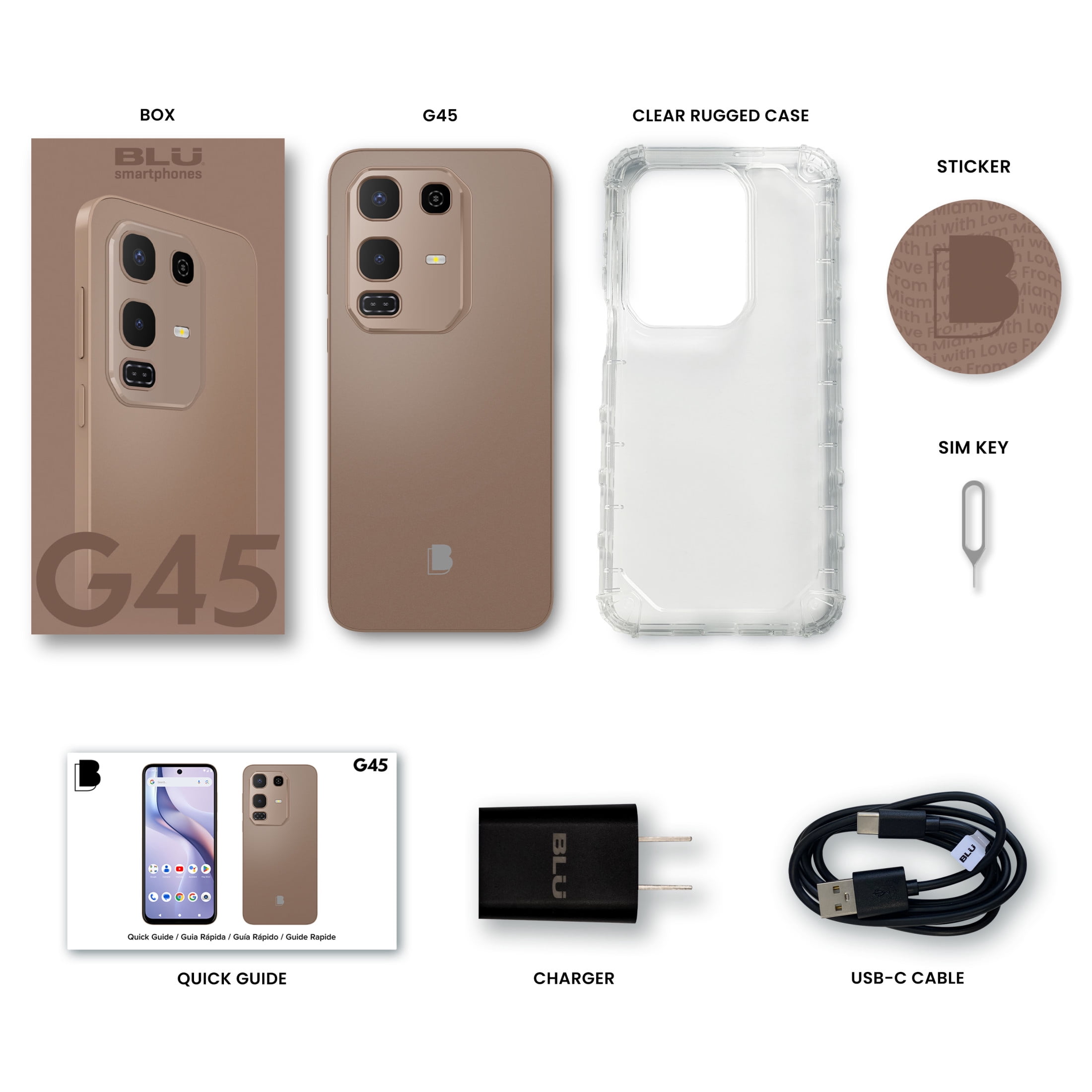 BLU G45 G1190WW 128GB GSM Unlocked Android Smartphone - Rose Gold