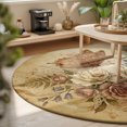 thumbnail image 3 of Round Rugs 3Ft, Botanical Ferns Round Area Rug Washable Indoor Throw Carpet, Romantic Roses Florals Butterfly Distressed Small Non Slip Circle Rug for Bedroom Living Room Home Decor Aesthetic, 3 of 8