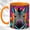 Orange, variant on Geometric Zebra Coffee Mug, Floral Animal Mug, Ceramic 11 oz
