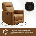 thumbnail image 4 of Bonzy Home Leather Swivel Recliner, 360 Degree Swivel Chair for Living Room, Bedroom and Office,Brown, 4 of 8