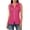 Hot Pink, variant on Summer Tops for Womens Trendy Collared Sleeveless Tank Tops Full Zip Front Blouses Slim Fit Textured Shirts Burgundy