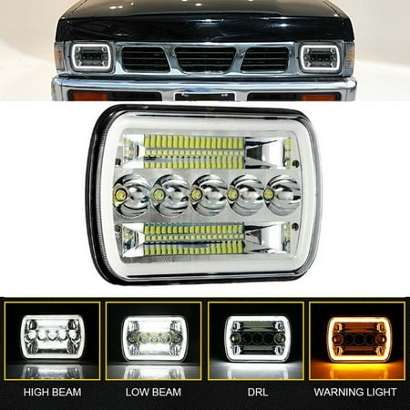 1PCS For Mitsubishi Mighty-Max 1983-1995 Pickup 7x6" LED Headlight DRL Projector