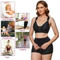 thumbnail image 7 of Junlan Women Post Surgery Bra Front Closure Sport Bra Removable Pads Wirefree(Black Small), 7 of 7