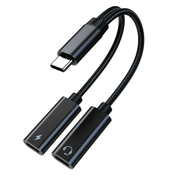 USB C Splitter with PD 60W Fast Charging - Wide Compatibility and Convenient Charging,TA2H-R2L60 【Black】