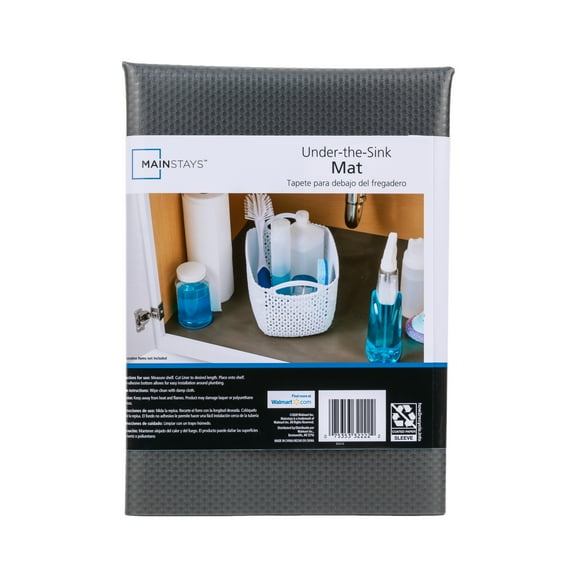 Mainstays Under-the-Sink Shelf Liner, Black, 24 in. x 4 ft. Roll