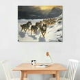 thumbnail image 2 of COMIO Wolves In The Snow Wolf Canvas Wall Art - Wolf Poster Wildlife Pictures Animal Wall Decor for Bathroom Diningroom, 2 of 4