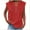 Red, variant on BLVB Summer Linen Work Tops for Women Trendy Button V Neck Short Sleeve Boho Clothes Spring T Shirts for Women
