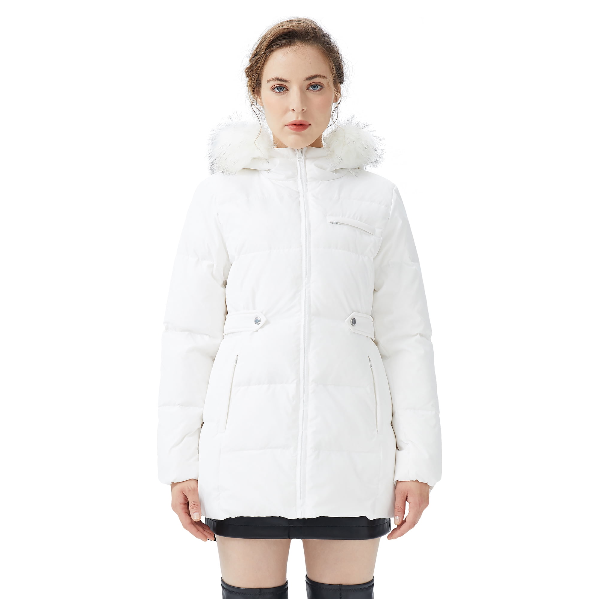 Women‘s Girl Ultralight Long 90% Duck Down Feather  Jacket Hooded Padded Coat 