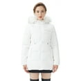 thumbnail image 6 of Orolay Women's Mid Length Thickened Down Jacket Puffer Hooded Down Coat with Faux Fur White M, 6 of 6
