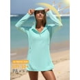 thumbnail image 5 of Sociala Womens Hoodie Swim Shirts Zipper Rash Guard UPF 50+ Swimsuit Tops with Pockets, 5 of 7