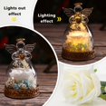 thumbnail image 3 of Figura de ángel con forma de rosa auténtica preservada en cristal con luz LED, 3 of 8