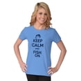 thumbnail image 4 of Keep Calm Fish On Fishing Enthusiast Women's T Shirt Ladies Tee Brisco Brands 3X, 4 of 6