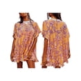 thumbnail image 2 of Michellecmm Women Velvet Dress, Short Sleeve Crew Neck Flower Mini Dress Loose Fall Casual Dress, 2 of 8
