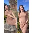 thumbnail image 5 of EKOUAER Women's Maternity Dress Ribbed Short Sleeve Casual Pregnancy Dresses Crewneck Pregnancy Clothes, 5 of 6