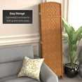 thumbnail image 5 of Red Lantern 6 ft. Tall Diamond Weave Fiber Room Divider - Dark Beige - 5 Panel, 5 of 6