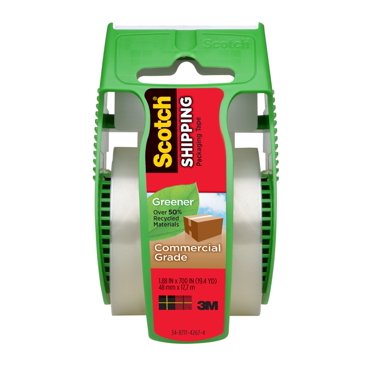 Scotch Greener Commercial Grade Shipping Packaging Tape, 1.88 x 698.4 in., Clear