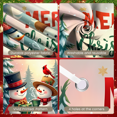 thumbnail image 6 of Decorative Design Merry Christmas Banner Holiday Theme Snowman Scene Decorative Green Trees for Winter Celebration Indoor Decoration Seasonal Party, 6 of 9