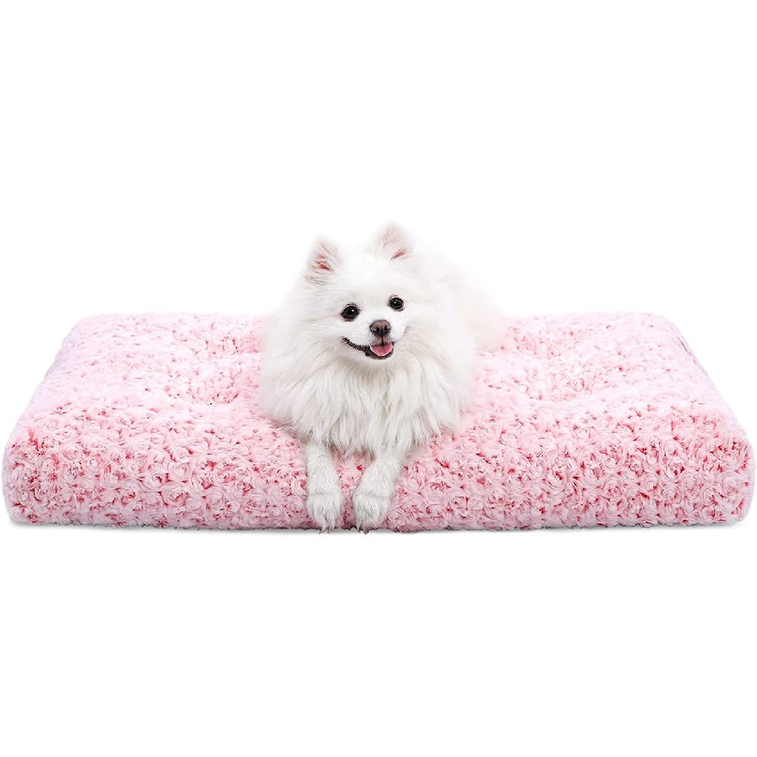 Washable Dog Bed Deluxe Plush Dog Crate Beds Fulffy Comfy Kennel Pad