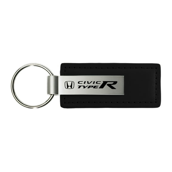 Honda Civic Type R Rectangular Leather Key chain (Black)