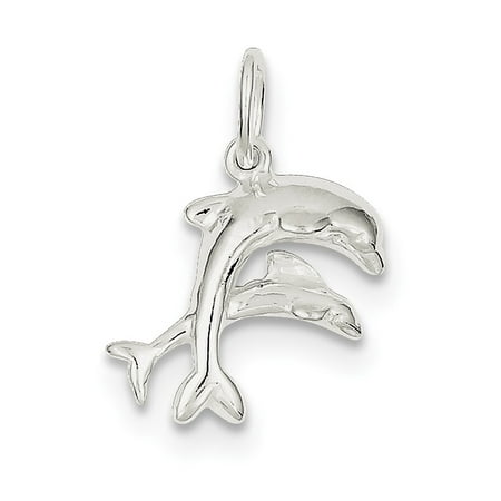 Sterling Silver Dolphin Charm - Sterling Silver Dolphins Charm