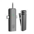 thumbnail image 2 of Wireless Lavalier Microphone Karaoke Machine System Universal Smart Noise-Reducing Mic Gaming Microphones,2 x Microphone 1 x Receiver 1 x Data Cable 1 x English Instructions,Gray, 2 of 6