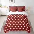 thumbnail image 2 of Homewish Teens Female Men Polka Dots Bedding Comforter Set 7 Pieces,Red Wheat Full Bedding Set Lightweight,Minimalist Vintage Geometric Circle Fitted Sheet Flat Sheet,Super Cozy Room Decor, 2 of 8