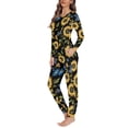 thumbnail image 2 of SCRAWLGOD Sunflower Pajama Set for Women Long Sleeve Pjs for Women Pj Fall Clothing Size 6XL Washable 2 Set Pajamas for Women Crewneck Women House Wear, 2 of 6