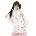 thumbnail image 3 of Suéter Kawaii Sanrio Hello Kitty con dibujos animados de Anime Y2K para niñas, cárdigan Vintage americano con cremallera, sudaderas con capucha, abrigo para parejas, invierno, 3 of 4