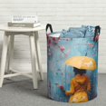 thumbnail image 6 of Fuzoiu Woman Under Blossoming Tree Print Circular Hamper,Laundry Basket with Handle,Collapsible Laundry,Dirty Clothes Storage Basket,for Bedroom Bathroom Dorm Living Room-Medium, 6 of 6