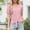 Pink, variant on Fesfesfes Women's V-Neck Tops New Eyelet Embroidered Short Ruffle Sleeve T-shirt Breathable Fabric Casual Loose Front Tie Hem Tee
