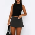 thumbnail image 2 of Women Mini Skirts, High Waist Solid Color Slim Fit Summer Bodycon Skirt Clubwear, 2 of 6
