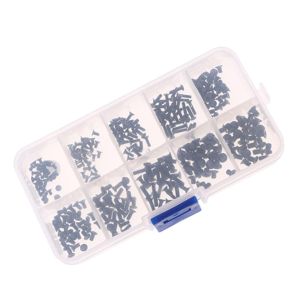 funtasica 2x300Pcs M2/M2.5/M3 Head Machine Screws Assortment , Black+Black, 4 Pcs