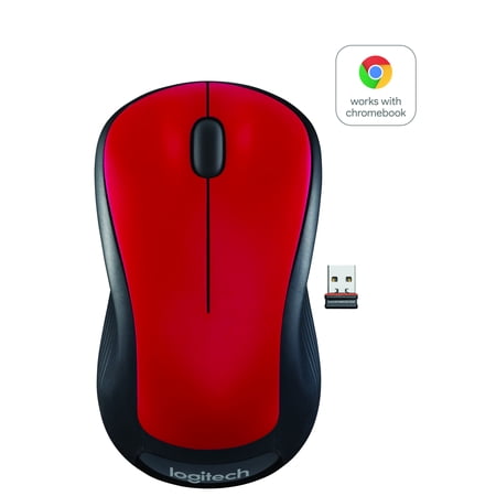 Logitech Full Size Wireless Mouse - Red