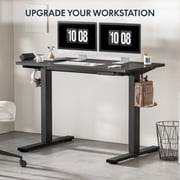 FLEXISPOT 55x28 Black Home Office Height Adjustable Standing Desk Whole-piece Desktop Computer Desk