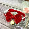 thumbnail image 3 of Collar navideño para mascotas KAIYANG 2 piezas de terciopelo con lazo navideño, 3 of 5