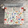 thumbnail image 2 of Ambesonne Shabby Flora Quilted Coverlet 3 Pcs, Soft Colored Floret, Queen Size, Multicolor, 2 of 2