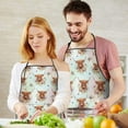 thumbnail image 5 of Colorful Highland Cow Flower Pattern Apron-Garden Aprons for Women with Pockets-Cotton Linen Waterproof Kitchen Cooking Gardening Aprons Adjustable for Kitchen,Cooking,BBQ and Salon 33x27 Inch, 5 of 7