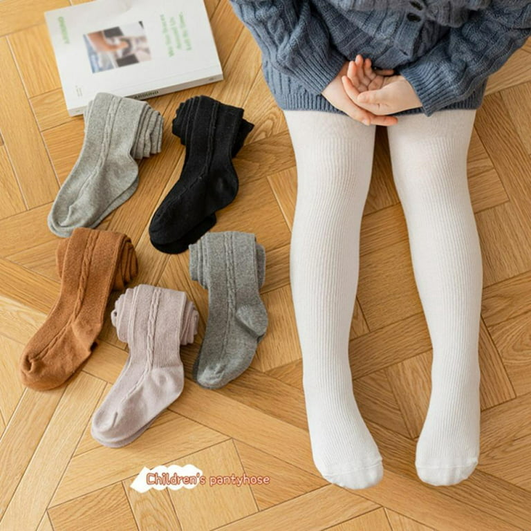 Little Girls Tights Cable Knit Leggings Stockings Cotton Pantyhose Infants  Toddlers 1-12T