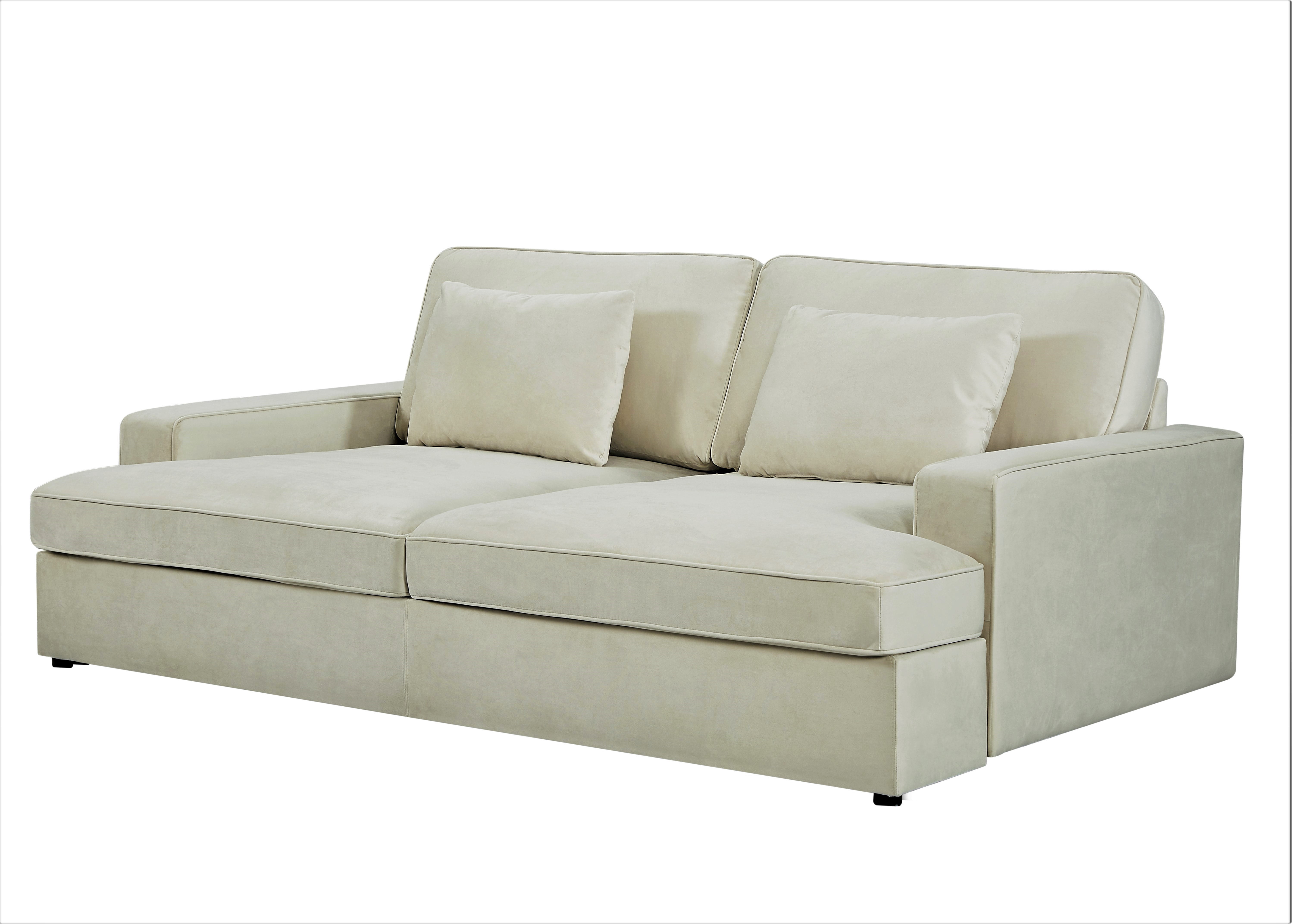 US Pride Furniture Polyester 94.49"W Over Size Cushion Backs Sofa, Ivory