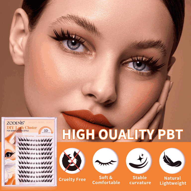 Zodenis DIY Lash Cluster - Fox Series, 120 Clusters, C Curl