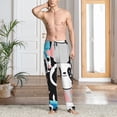 thumbnail image 2 of Naloa Panda Cute Pink Hearts Pajama Pants Men, PJ Bottoms, Sleep & Lounge Pants-Small, 2 of 6