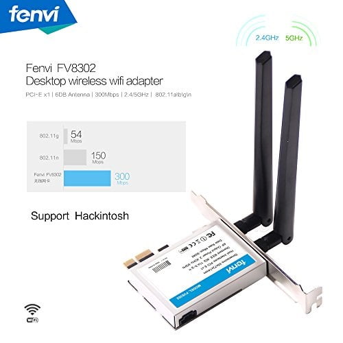 Fenvi Desktop Pc Pci E Wireless Wifi Adapter Card 802 11a B G N 2x2 2 4ghz 150mbps 5ghz 300mbps For Hackintosh Mac Os X Yosemite Windows7 Windows 8 Windows 8 1 Windows 10 No Bluetoothi I Walmart Com Walmart Com