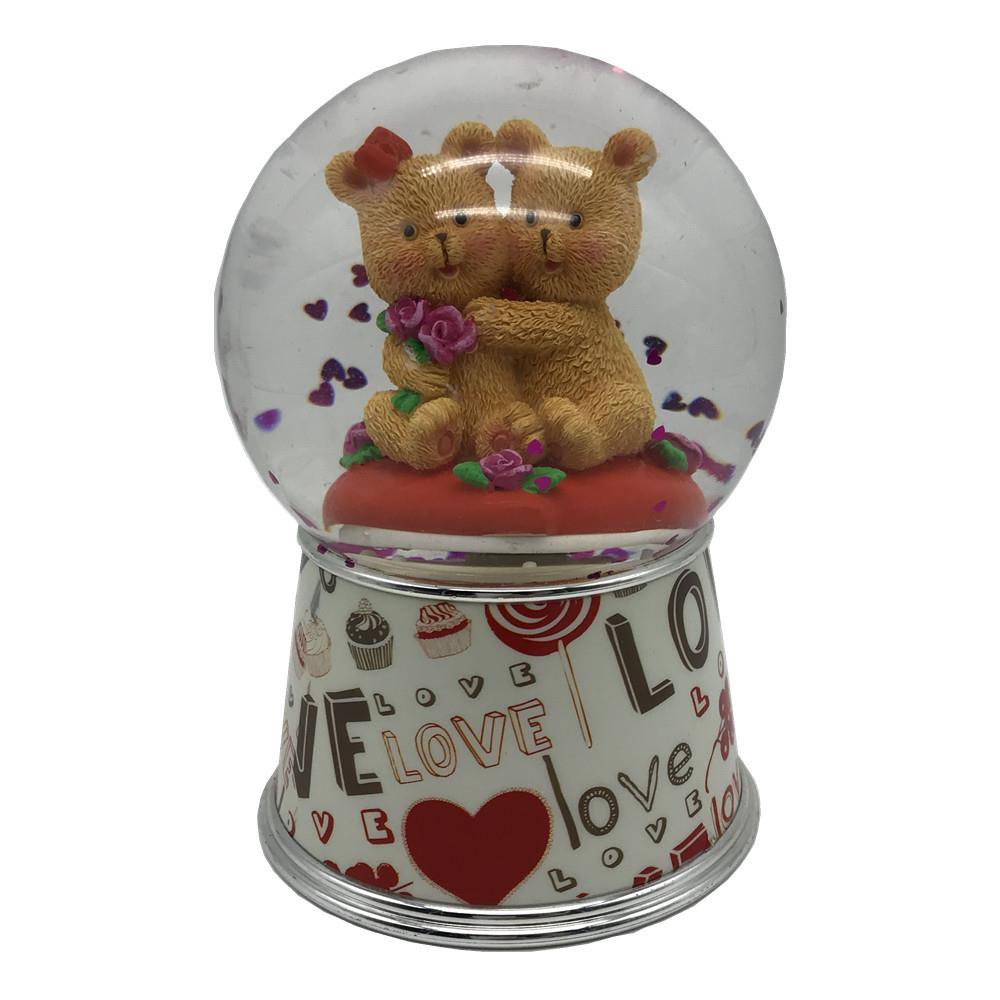 Elegantoss 100MM Valentine Water Snow Globe with Falling Glitter and
