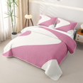 thumbnail image 3 of Homewish Swirl Wavy Twin Quilt Set,Geometric Abstract Twin Coverlet Set,Pink,2 Pieces, 3 of 7