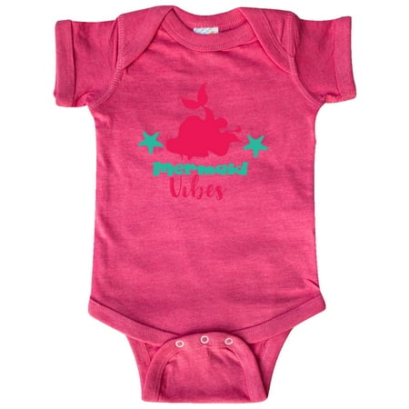 

Inktastic Mermaid Vibes Mermaid Silhouette - Pink Green Gift Baby Girl Bodysuit