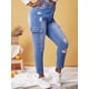 thumbnail image 1 of Bolsillos de talla grande jeans rasgados Rosegal Vaqueros de talla grande, 1 of 5