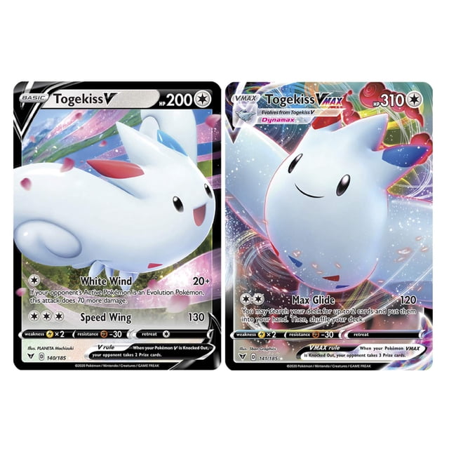 Set de cartas Pokémon Togekiss VMAX 141/185 y Togekiss V 140/185