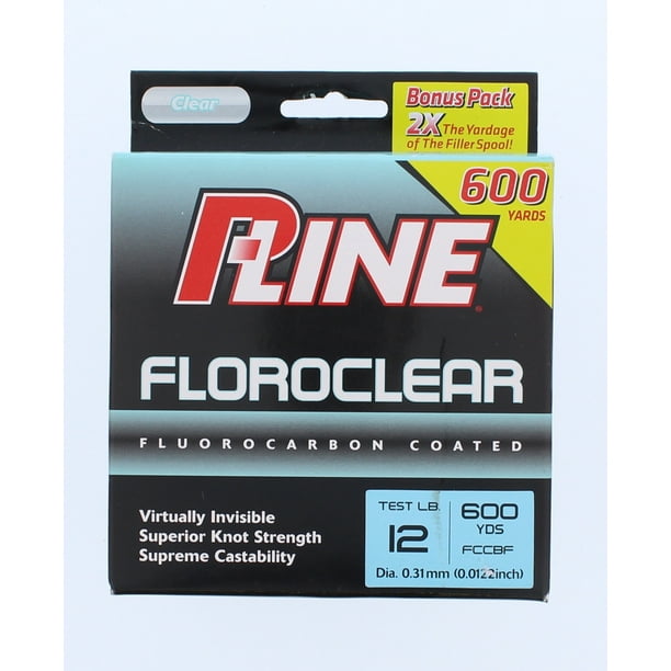 PLine Floroclear Fluorocarbon Coated Fishing Line (12 Lb./ 600 Yds.) (Clear)
